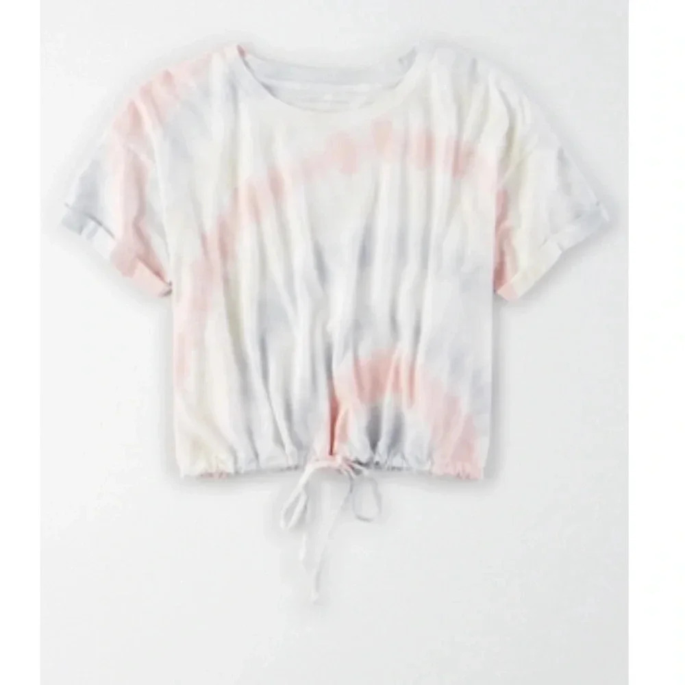 AEO - Pastel Cropped Tie Dye Top